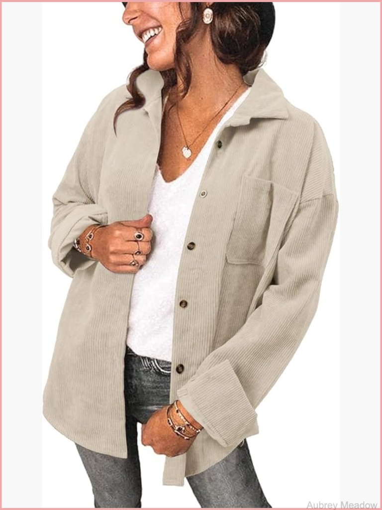 Brushed Plaid Shacket Jacket Long Sleeve Flannel Button Down Coat